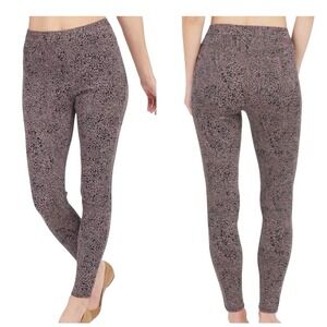 SPANX Jean-ish Stretch Cheetah Print Pull On Ankle Leggings Pants Size Small